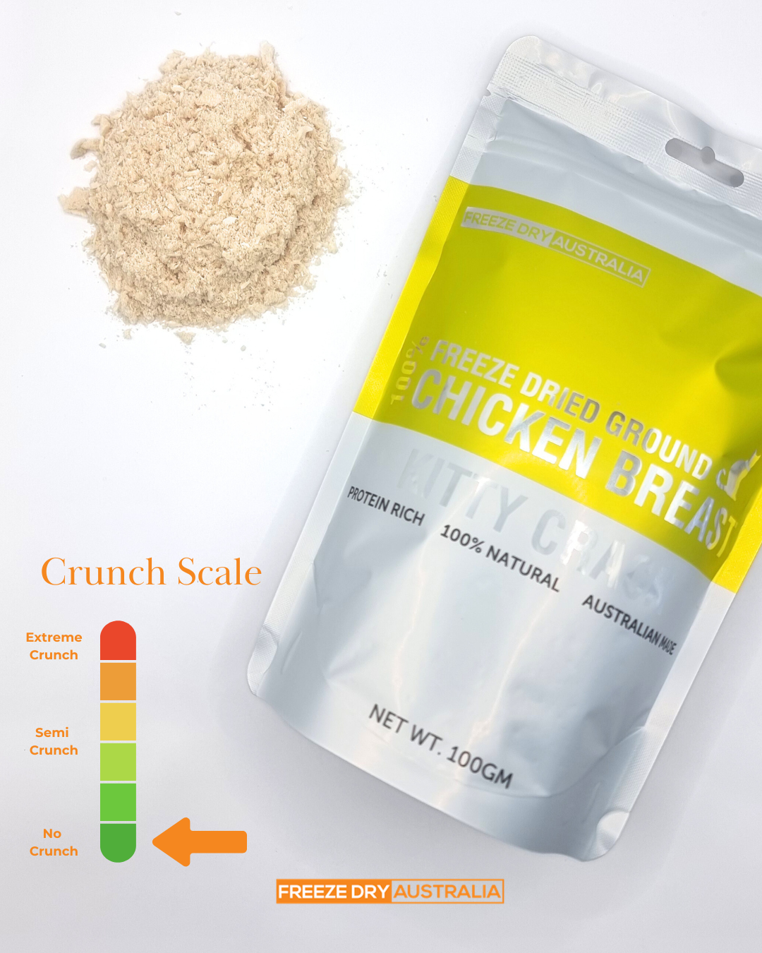 Freeze Dried Kitty Crack - Ground Chicken Breast 100g *