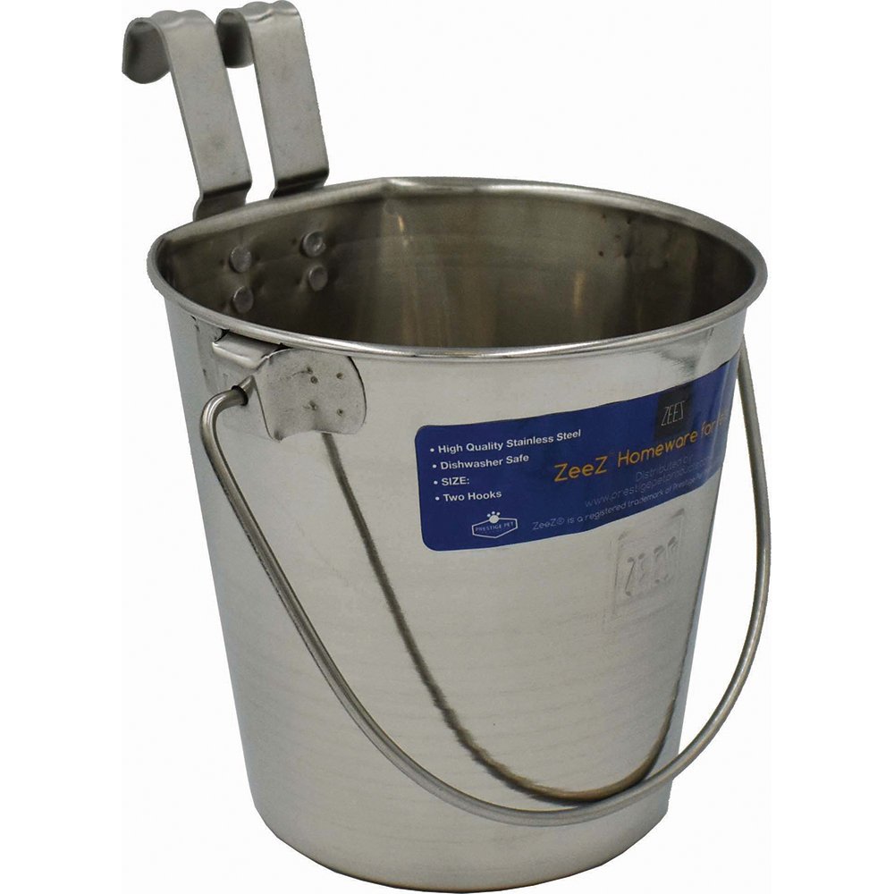 Zeez Bucket Flat Sided Two Hooks S/Steel *