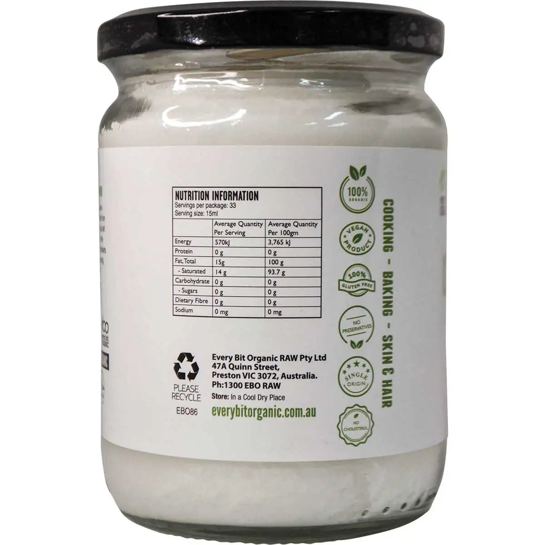 Every Bit Organic Virgin Coconut Oil 500ml