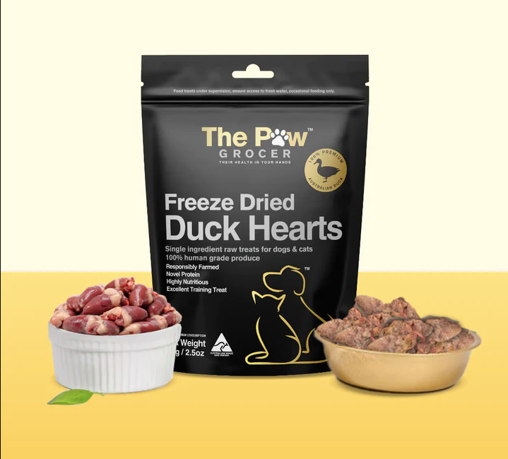 Freeze Dried Duck Hearts 72g