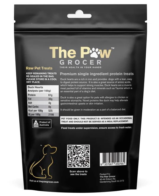 Freeze Dried Duck Hearts 72g