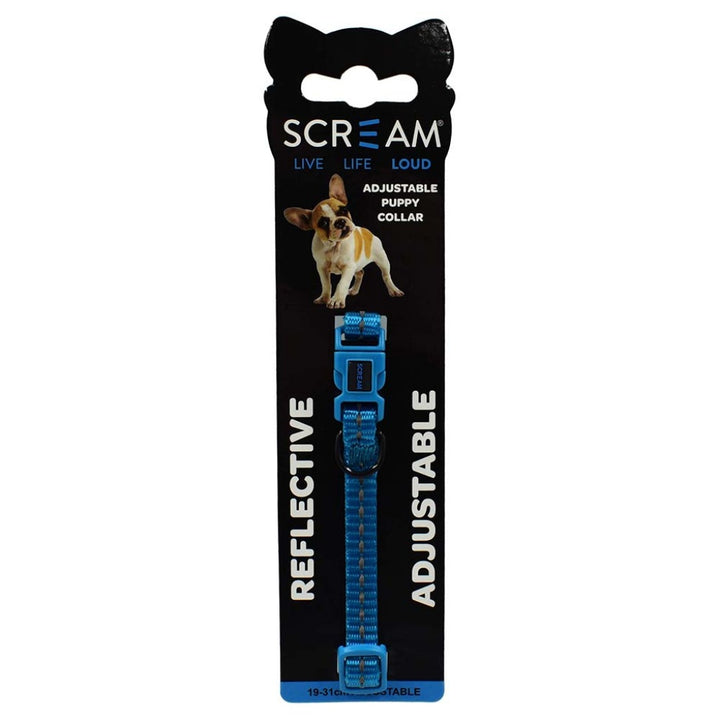 Scream Reflective Nylon Puppy Collar 19-31cm