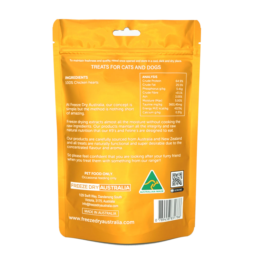 Freeze Dried Chicken Hearts 100g