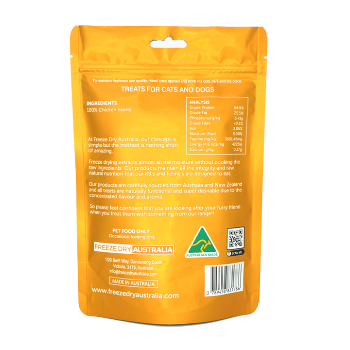 Freeze Dried Chicken Hearts 100g