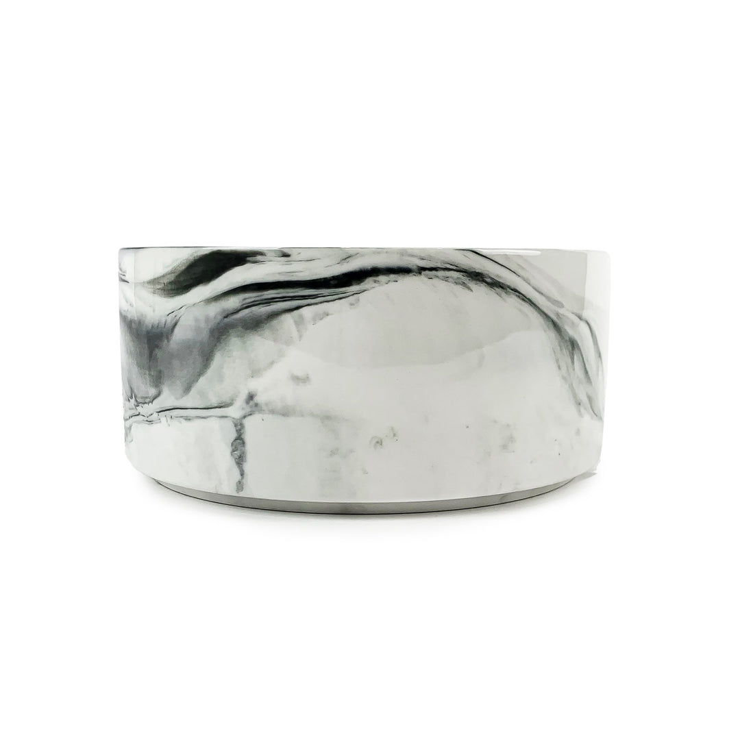 Zen Ceramic Single Stand & Bowl 1.8L White Marble