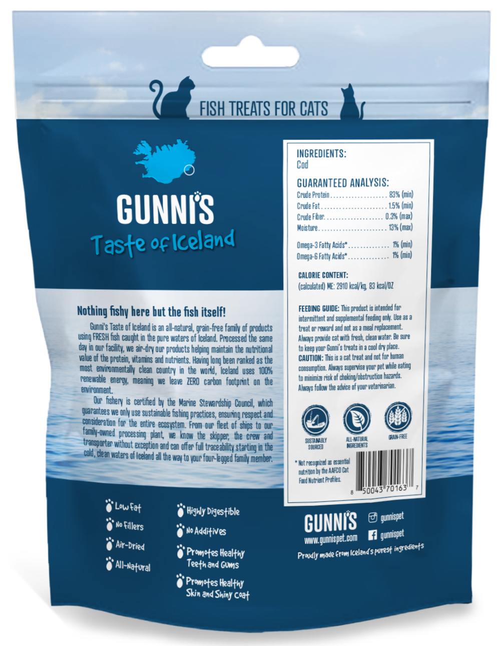Gunni's Cod Mini Morsels Cat Treats 42.5g
