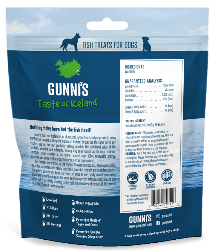 Gunni's Wolffish Wafers Dog Treats 85g