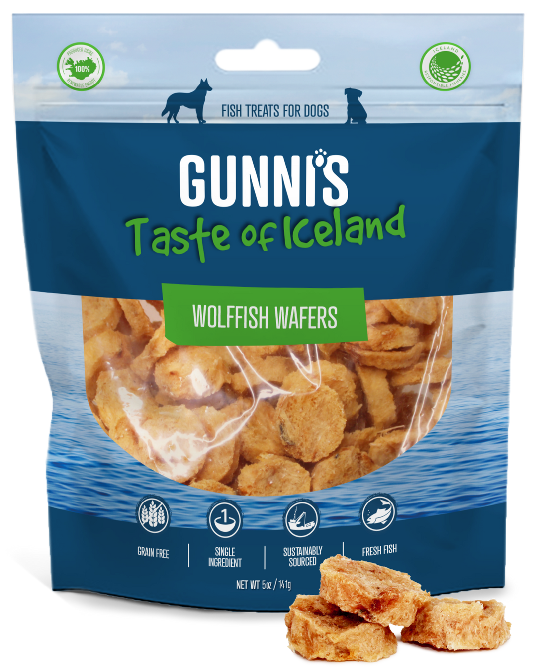Gunni's Wolffish Wafers Dog Treats 85g