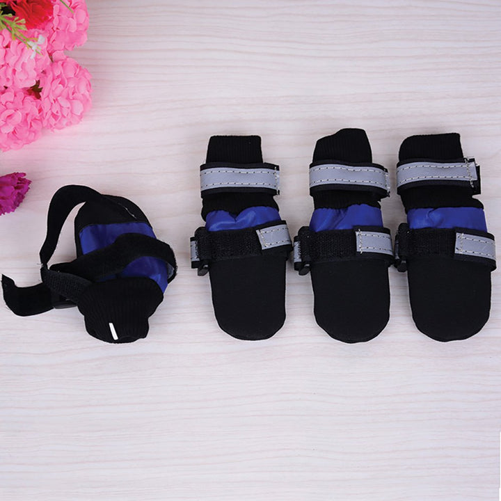 Zeez Blue Waterproof Non-Slip Pet Boots 4pk