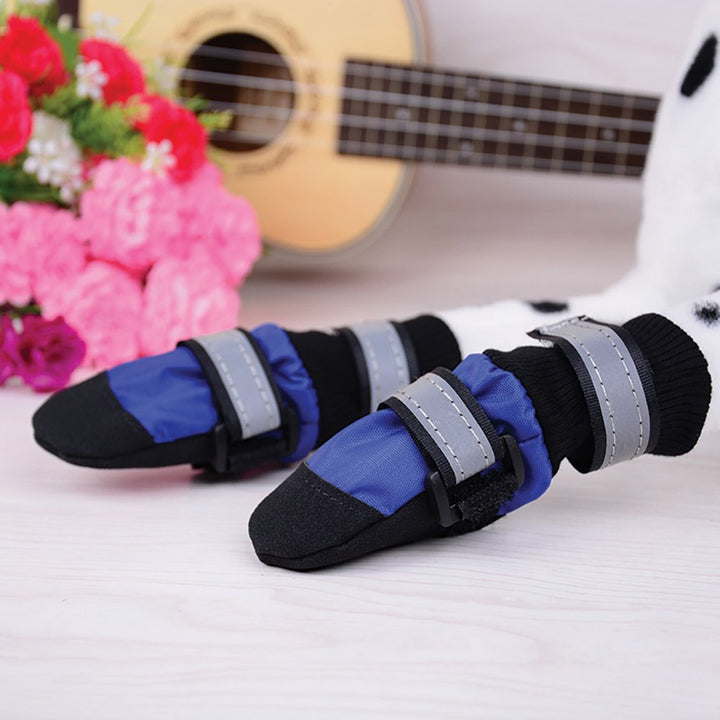Zeez Blue Waterproof Non-Slip Pet Boots 4pk