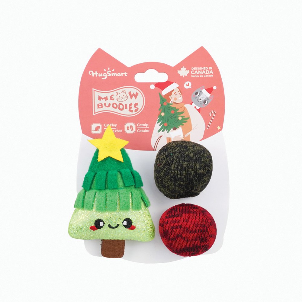 HugSmart Meow Buddies Xmas Tree & Balls 3pk