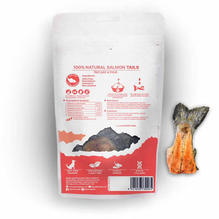 Korure Pets NZ King Salmon Tails 80g