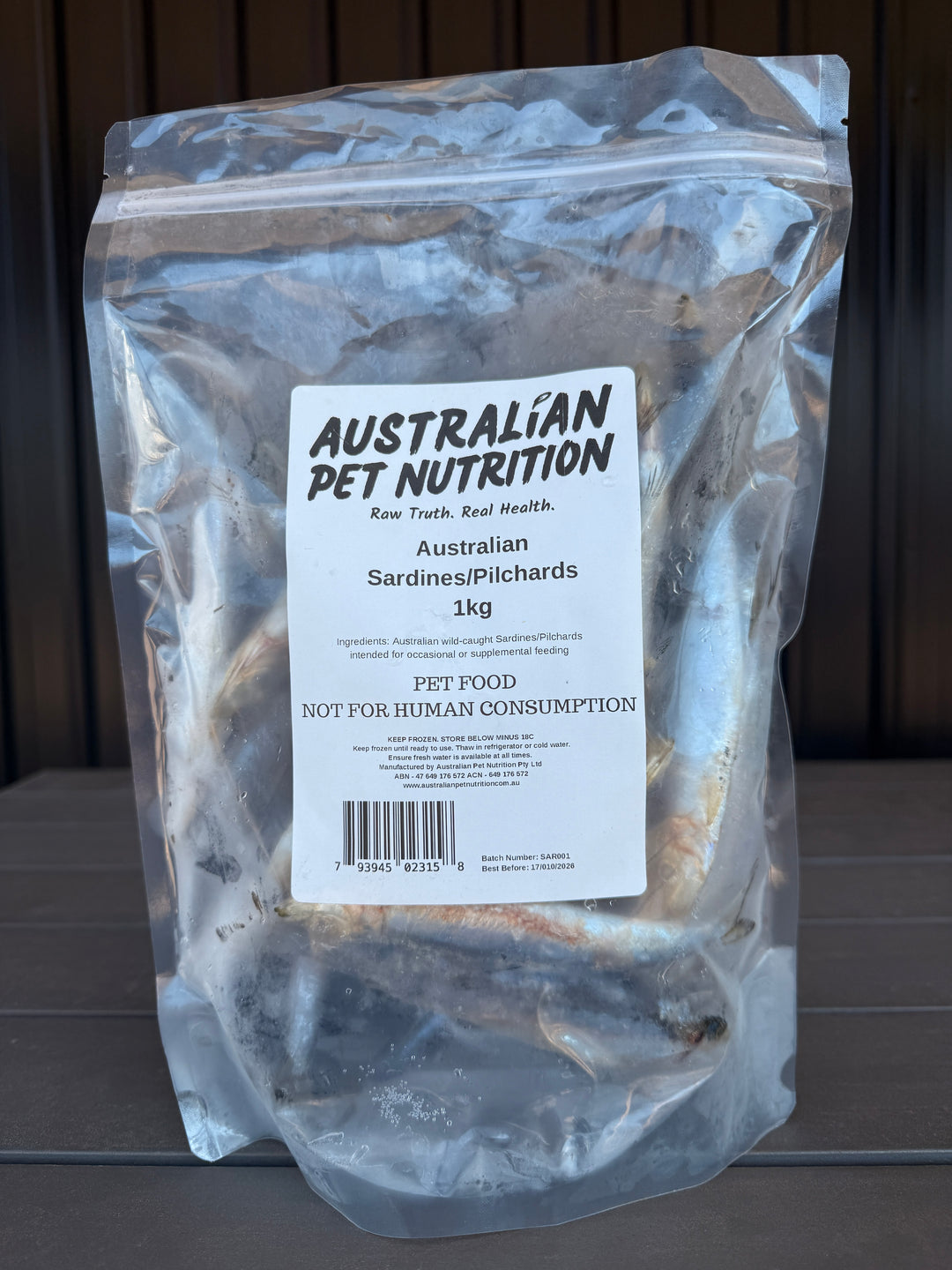 Whole Australian Sardines Human-Grade Frozen