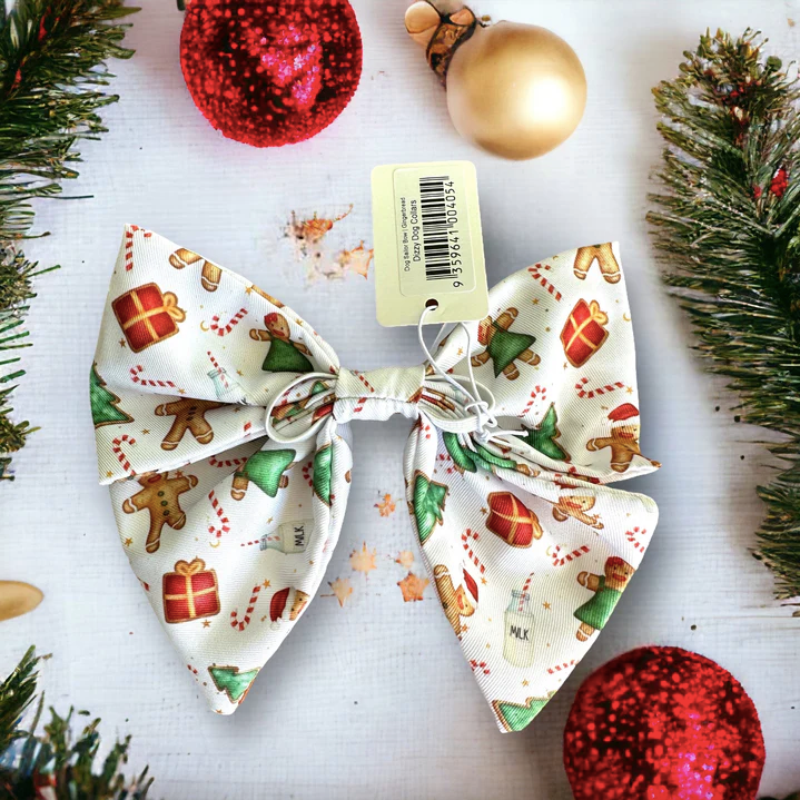 Gingerbread Sailor Dog Bow Tie