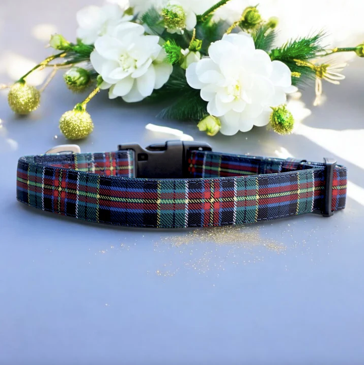 The Hamish: Scottish Tartan Canvas & Neoprene Dog Collar
