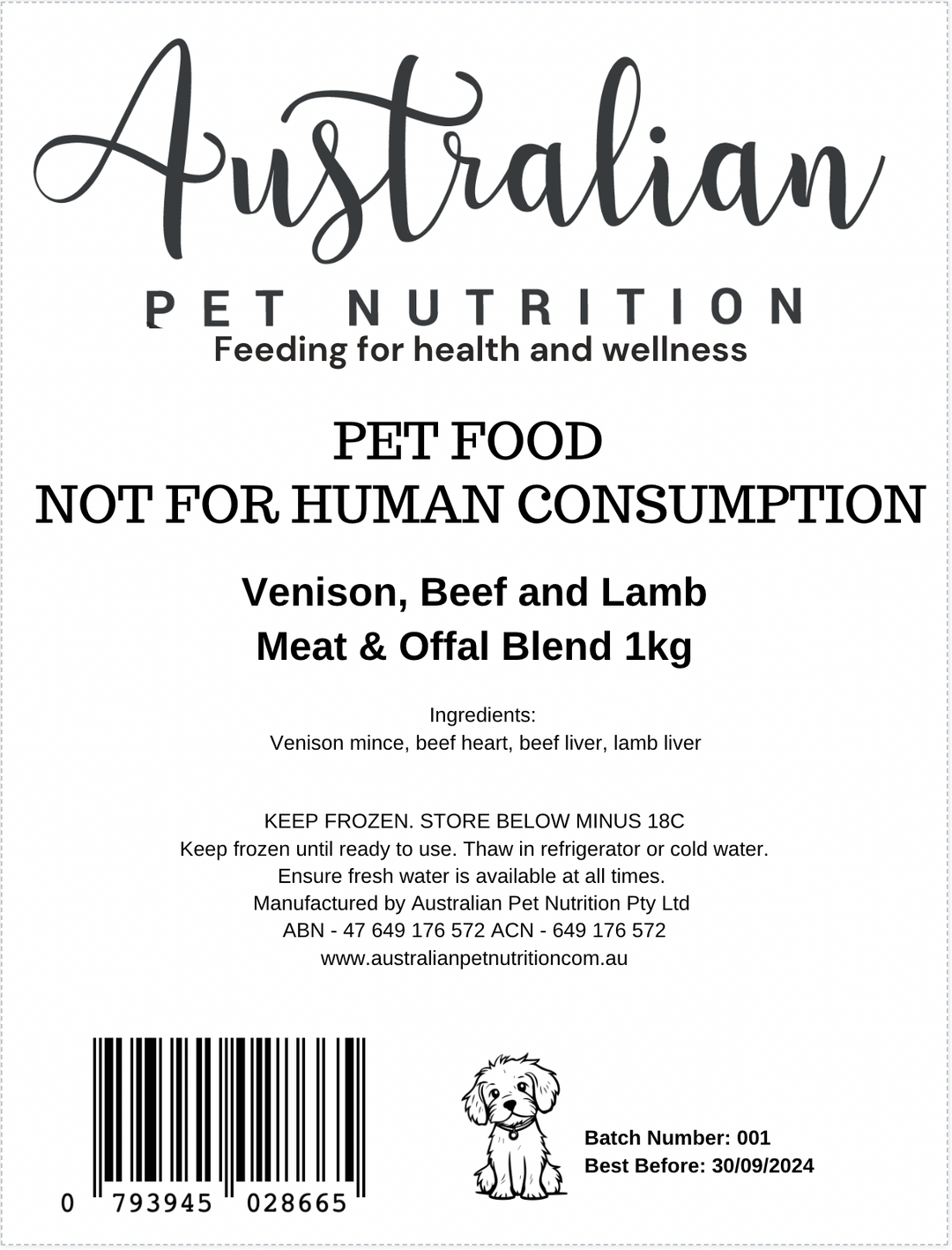 Australian Pet Nutrition Meat & Offal Blend