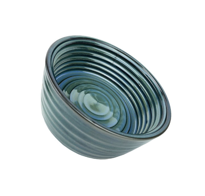 Barkley & Bella Ceramic Bowl Woof Glazed Blue