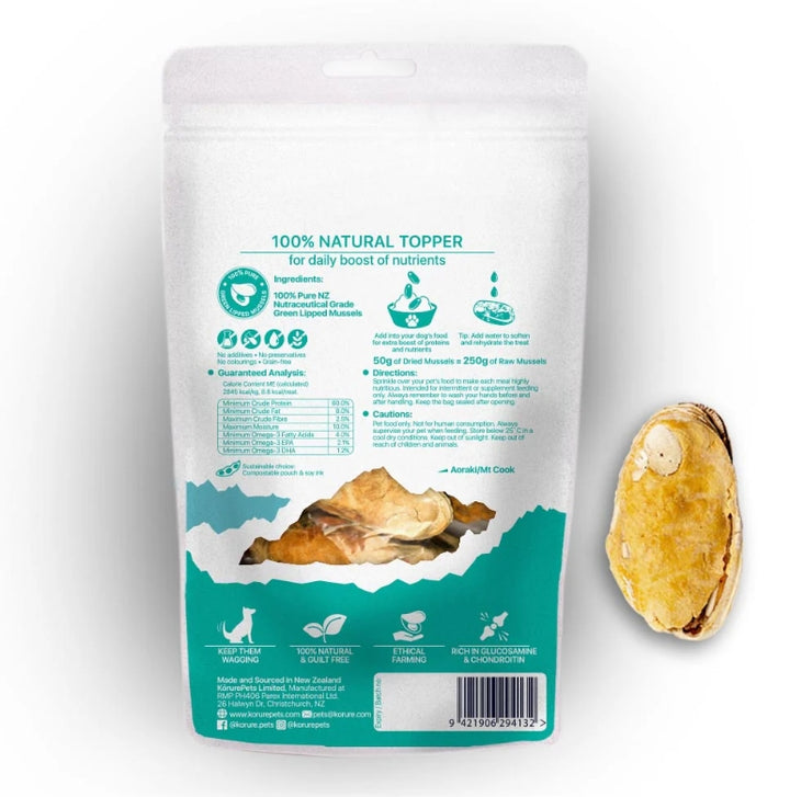 Korure Pets NZ Green Lipped Mussel Topper/Treats 50g