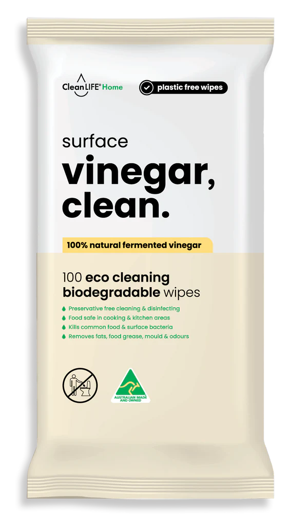 Cleanlife Vinegar Clean Surface Wipes 100pk