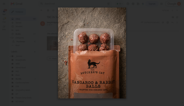 The Butcher's Cat Kangaroo & Rabbit Balls 500g