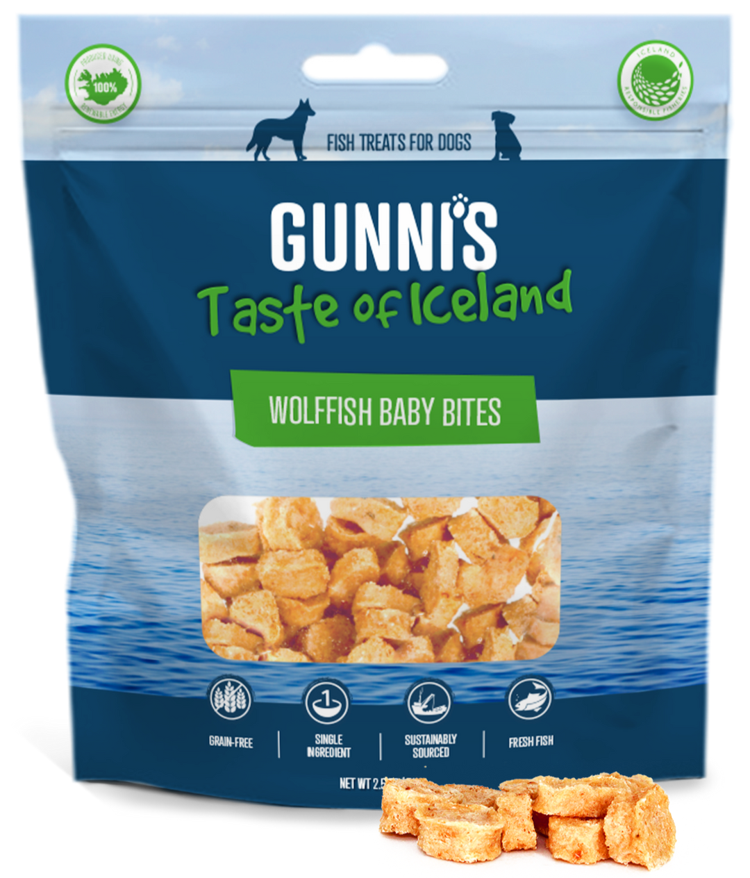 Gunni's Wolffish Baby Bites Dog Treats 71g