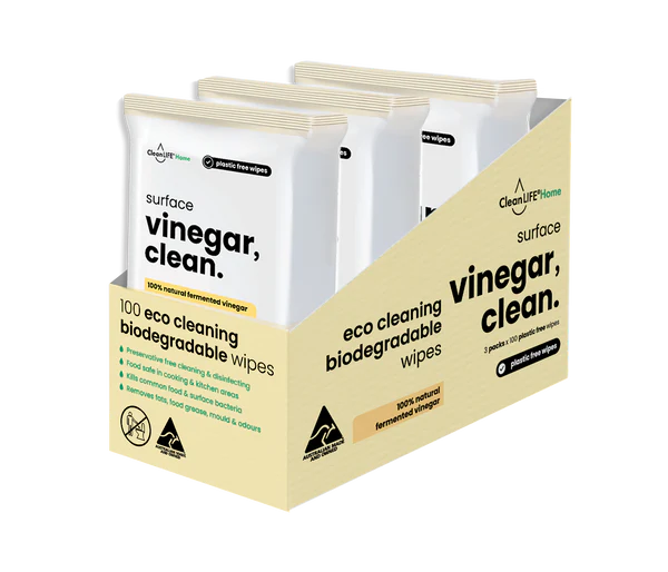 Cleanlife Vinegar Clean Surface Wipes 100pk