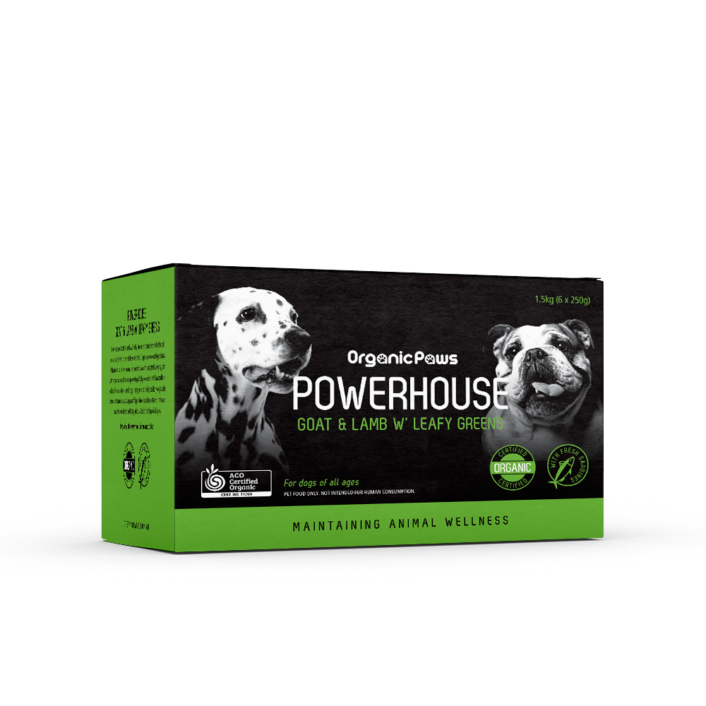 Organic Paws Powerhouse Goat & Lamb w/Leafy Greens 1.5kg