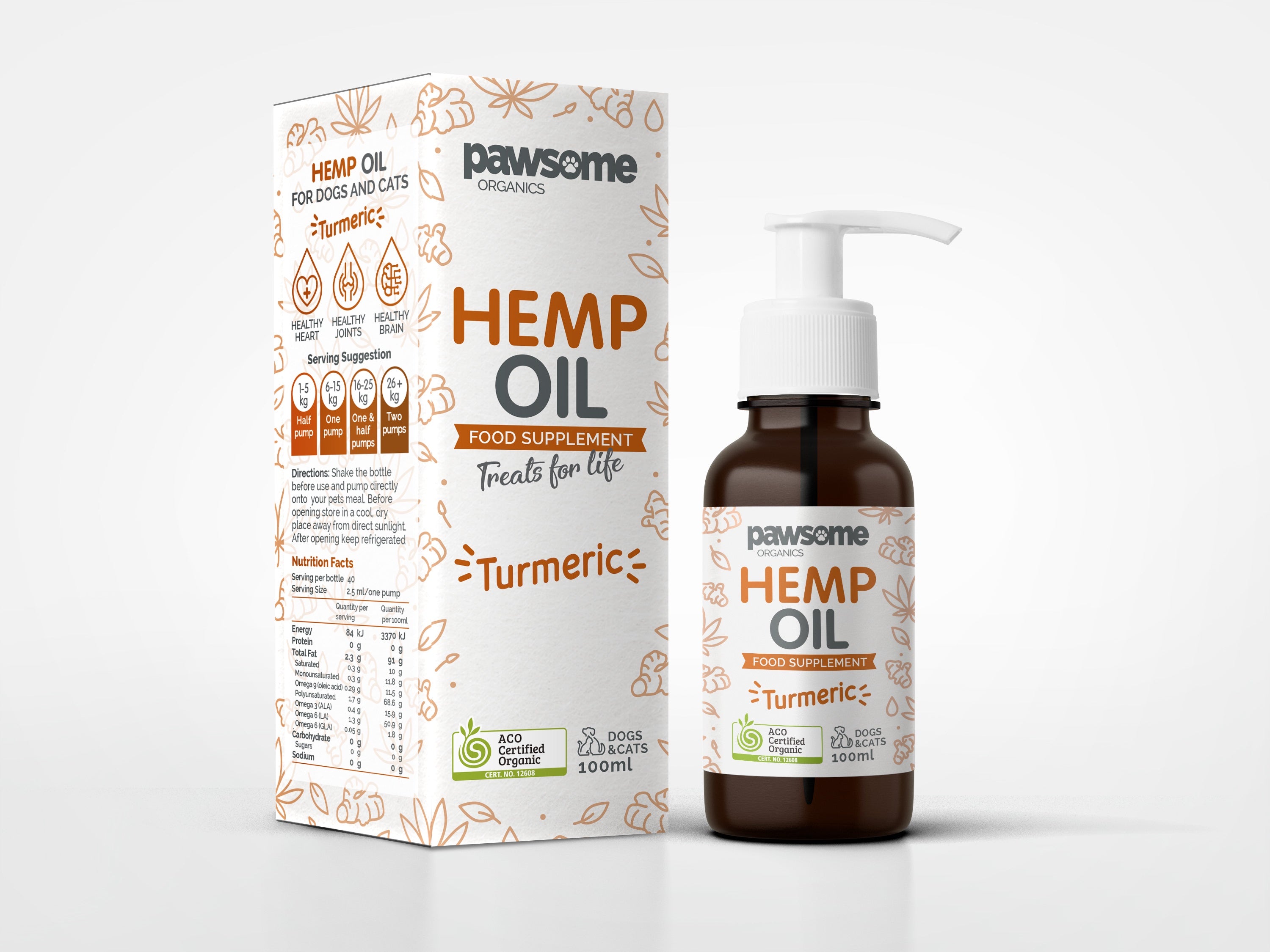 Hemp Oil with Turmeric For Dogs & Cats