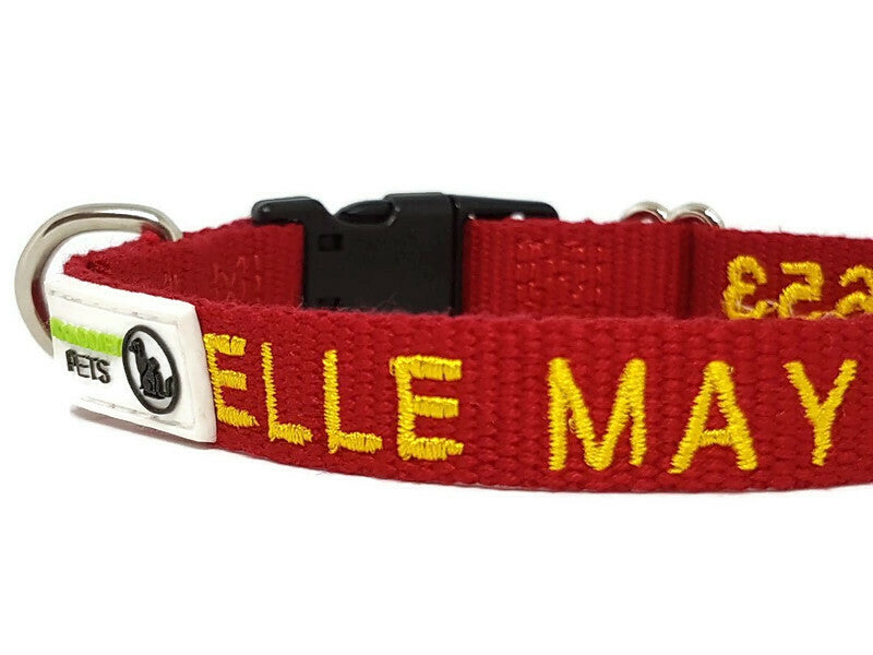 Bamboo Dog ID Collar Personalised Embroidery