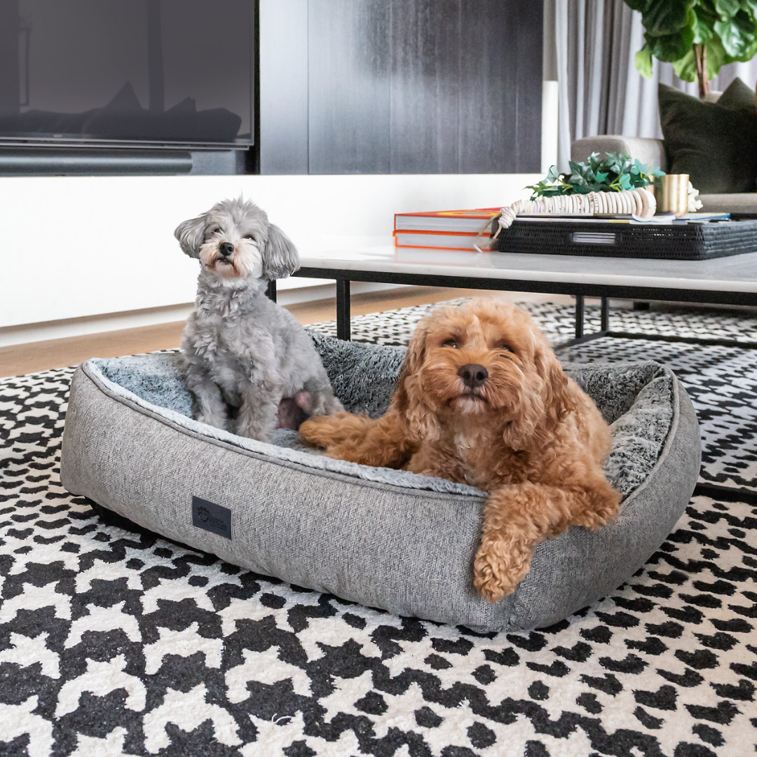 Ortho Dog Lounger Bed Arctic Faux Fur